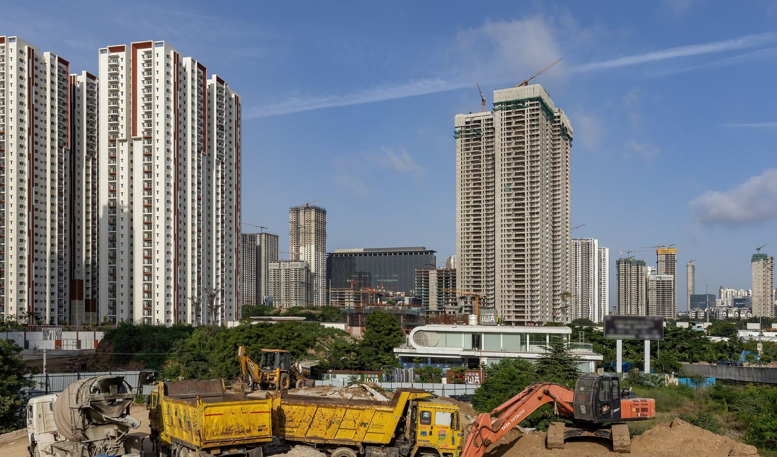 Towers under construction in Hyderabad’s financial district